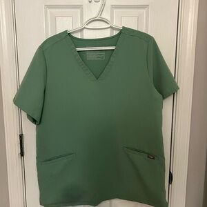 Figs Sage Green Short Sleeve V-Neck Tee